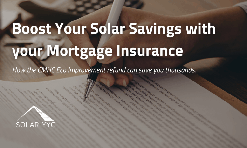 Image of hand signing a mortgage document. Text on top reads: How the CMHC Eco Improvement refund can save you thousands.