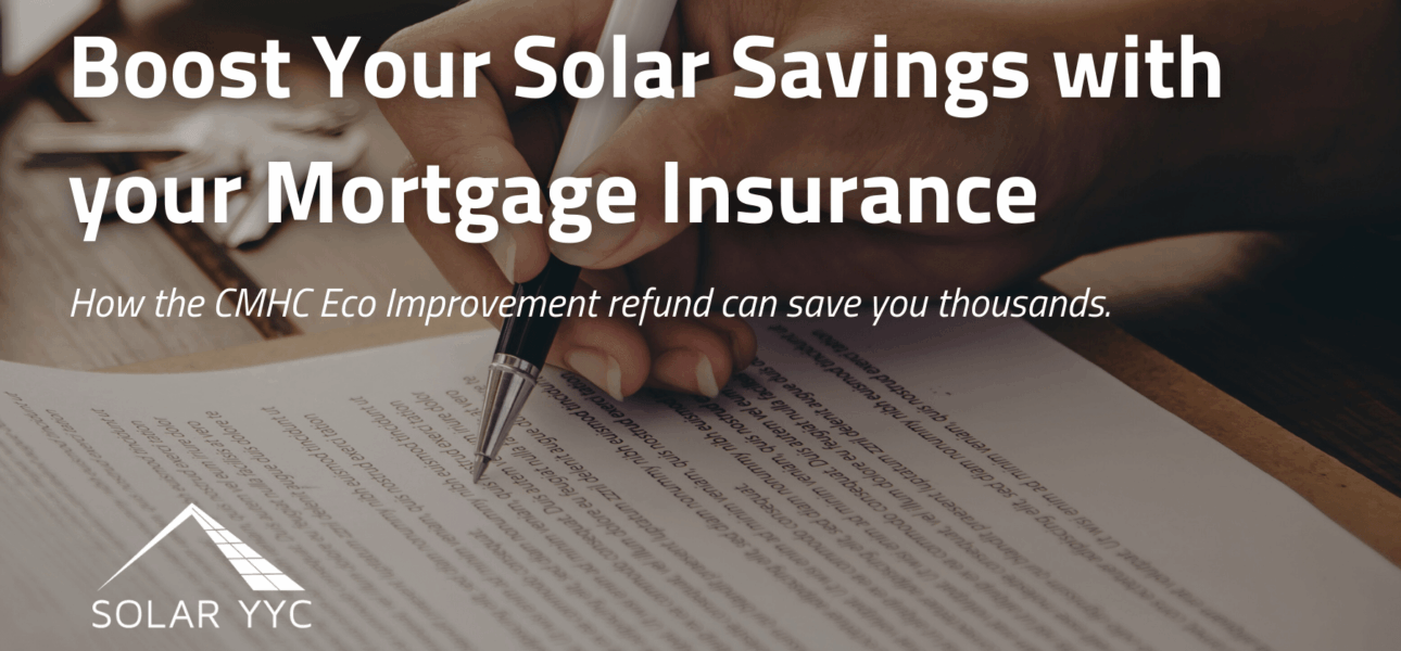 Image of hand signing a mortgage document. Text on top reads: How the CMHC Eco Improvement refund can save you thousands.